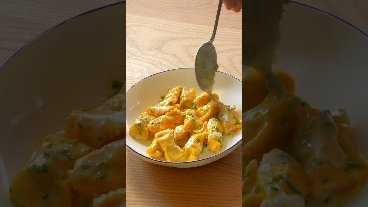 Homemade Pasta - Agnolotti del plin, potato mint in taleggio sauce - easy recipe