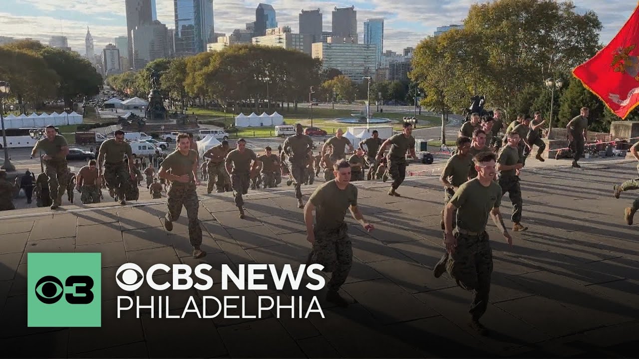 Navy sailors, U.S. Marines race up Philadelphia Art Museum steps as part of Homecoming 250 events