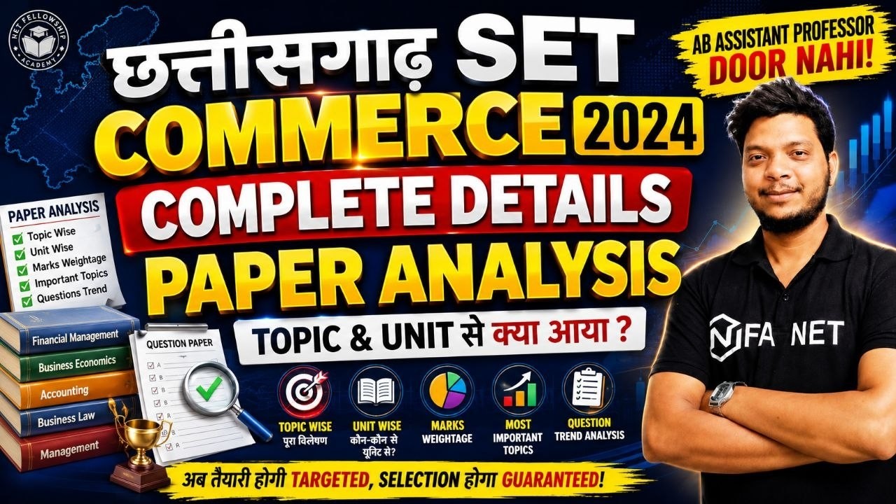 CG SET Commerce 2024 Complete Paper Analysis | Topic Wise & Unit Wise Questions | PYQ Analysis