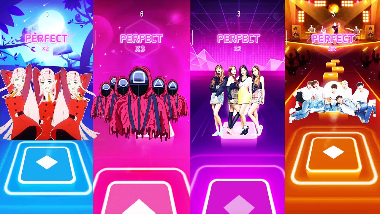 Tiles Hop Mania: Phut hon VS Squid Game VS Blackpink VS Bts Army