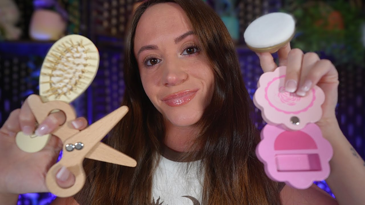 ASMR Wooden Haircut & Makeup For Sleep 🪵 (no talking, layered sounds)