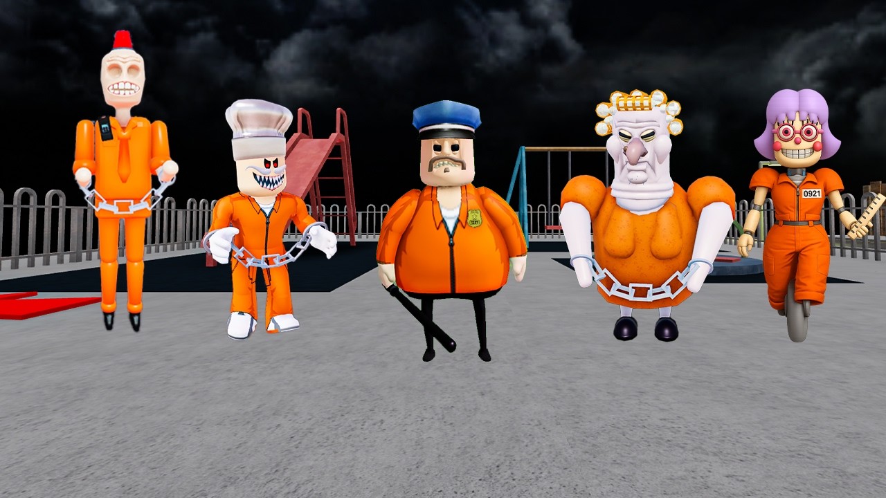 Prisoner's Speed Run in Roblox Papa Pizza, Grumpy Gran, Ani Tron!