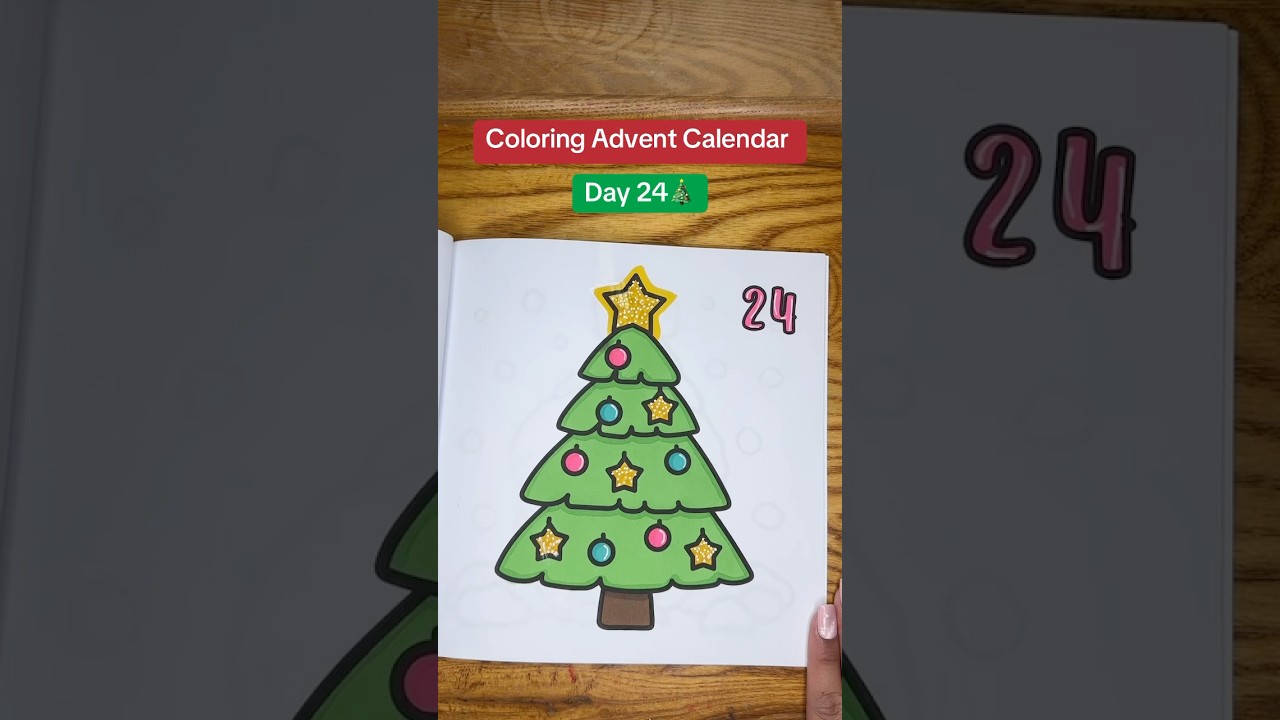 Color day 24 with me! #christmas #christmascoloringbook #drawing #adventcalendar #art #colorwithme