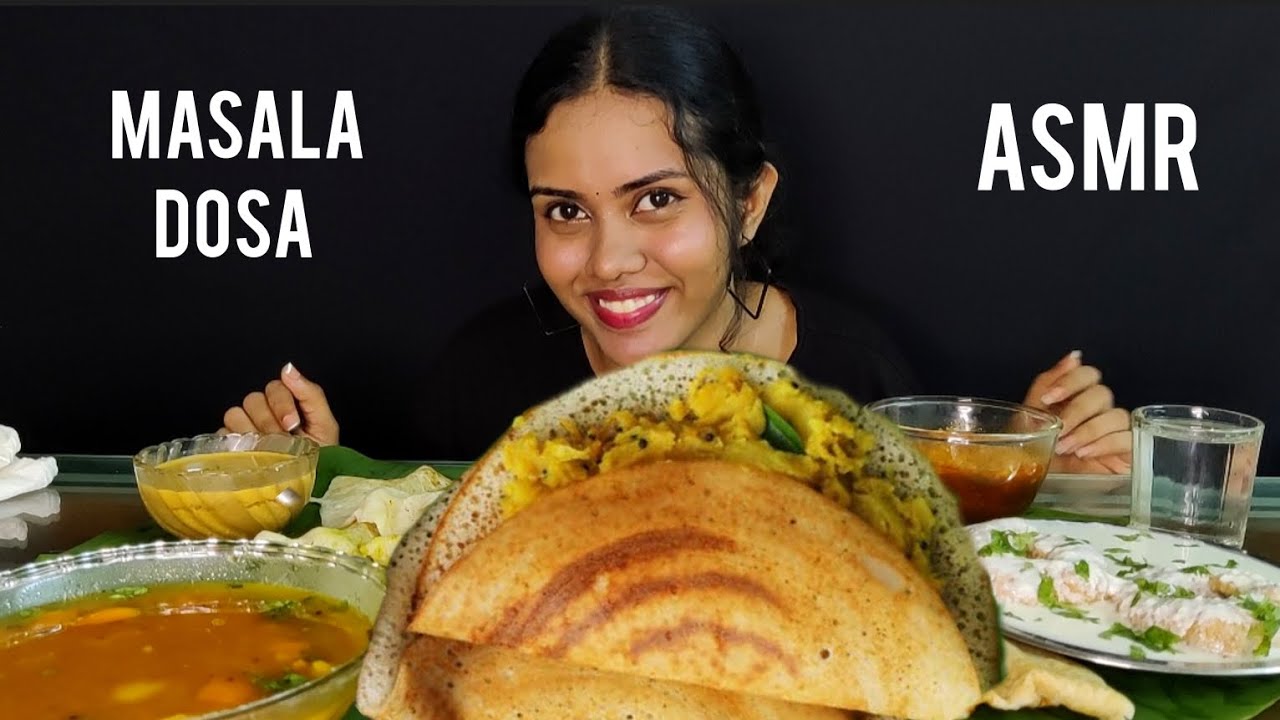 MASALA DOSA||THAIRUVADA||RESAVADA||ASMR EATING🔥MALAYALAM|SHREYAEATS