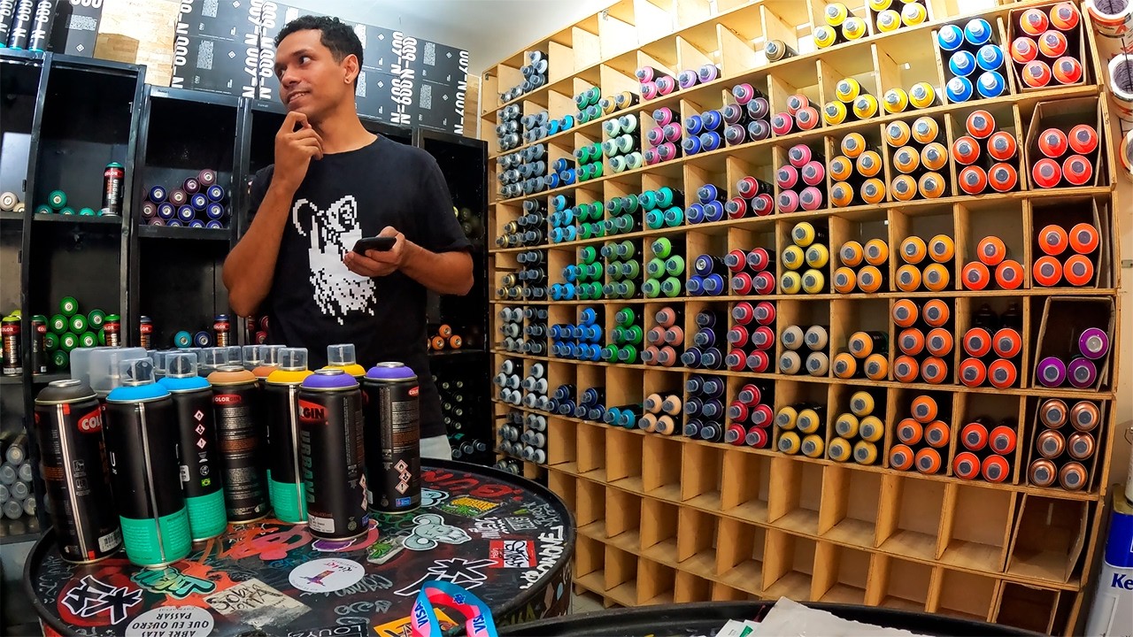 COMPREI 30 LATAS de spray na GRAFFITI shop