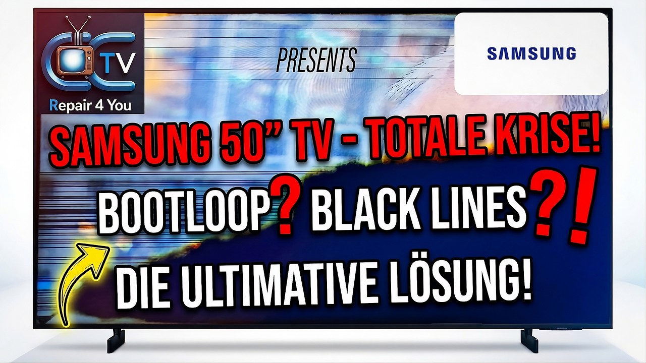 Samsung 50 Zoll GU50AU8079 Boot Loop - No Picture - Black Lines - Dark Spots - How to Repair