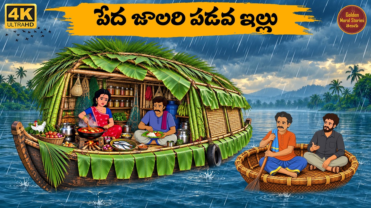 పేద జాలరి పడవ ఇల్లు - Telugu stories - Golden Stories EP20 - Neethi Kathalu - Telugu Moral Stories