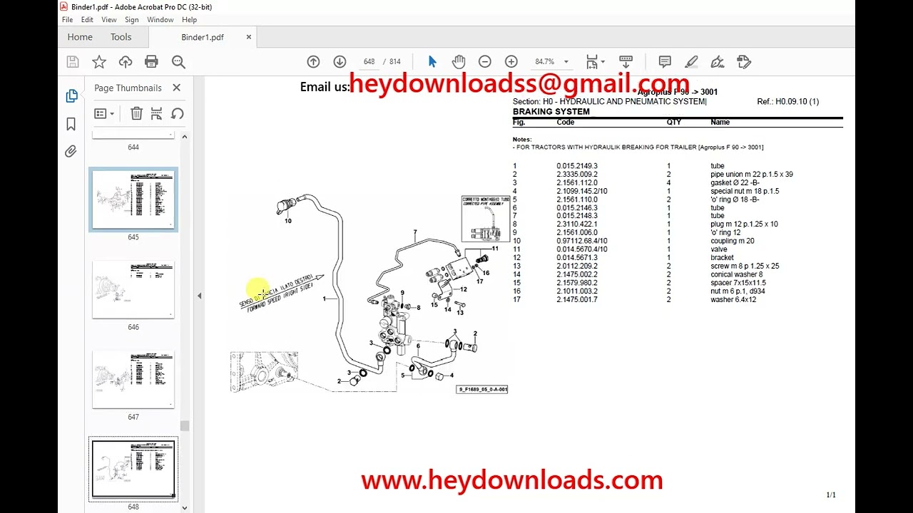Deutz Fahr Agroplus F 90 After 3001 Parts Catalog Manual