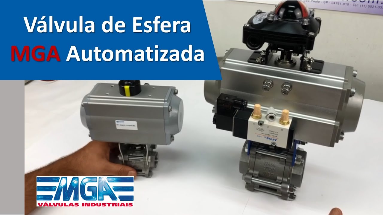 Válvula MGA de esfera com atuador pneumático e monitor