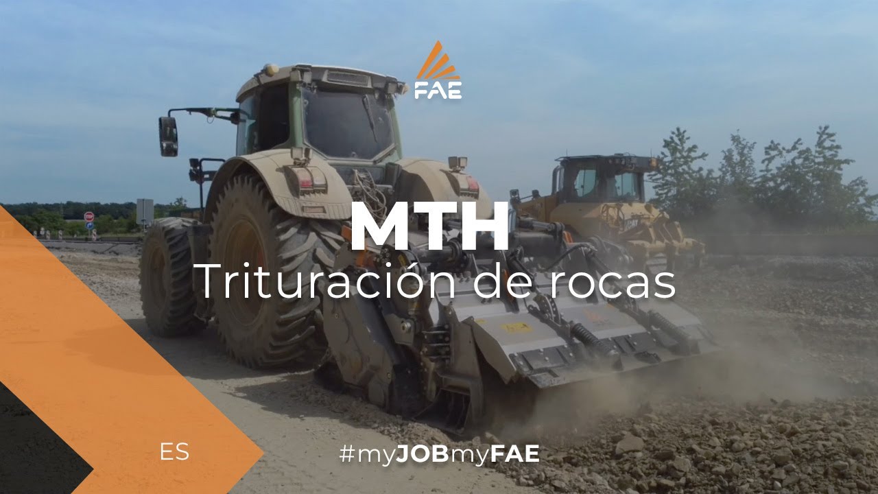 FAE MTH trabajando en un terreno de roca dura con un tractor Fendt 936