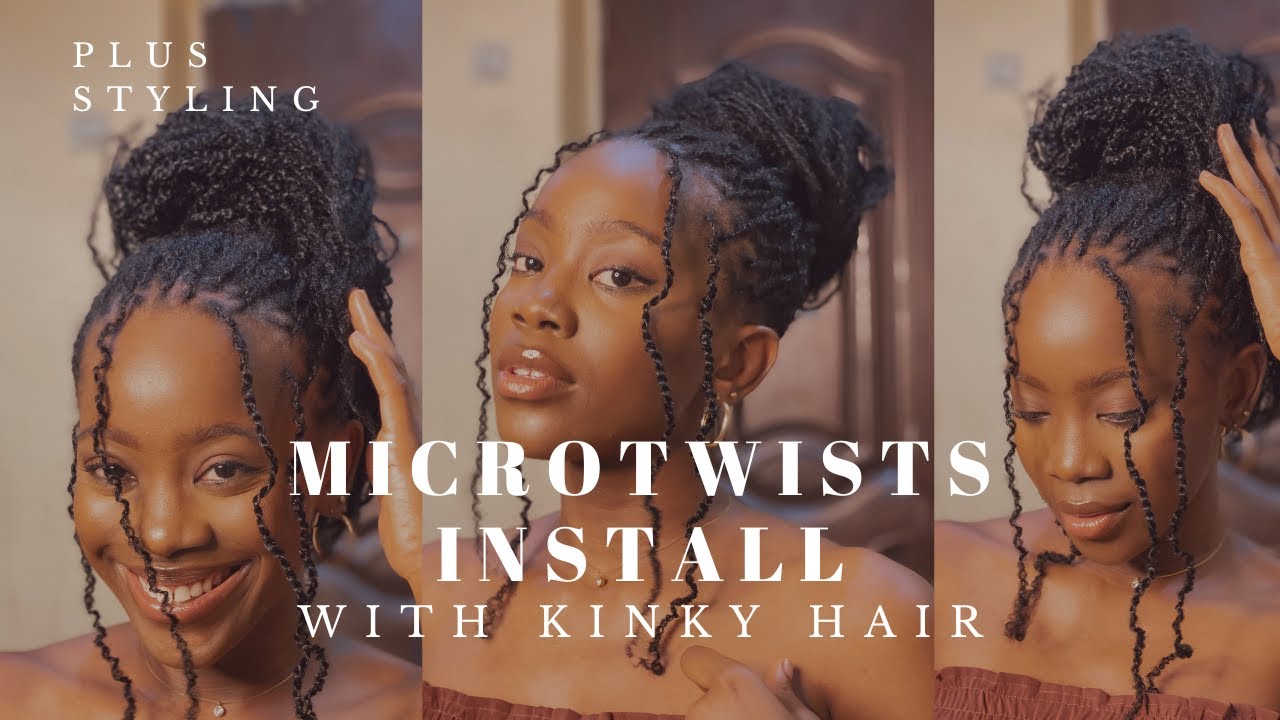 SIMPLE MICROTWISTS TUTORIAL  | Kinky Hair extension | Protective Hairstyle | Beginner friendly