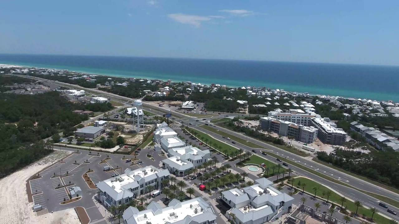 Aerial View of 30A East Inlet Beach, Rosemary Beach, Seacrest Beach