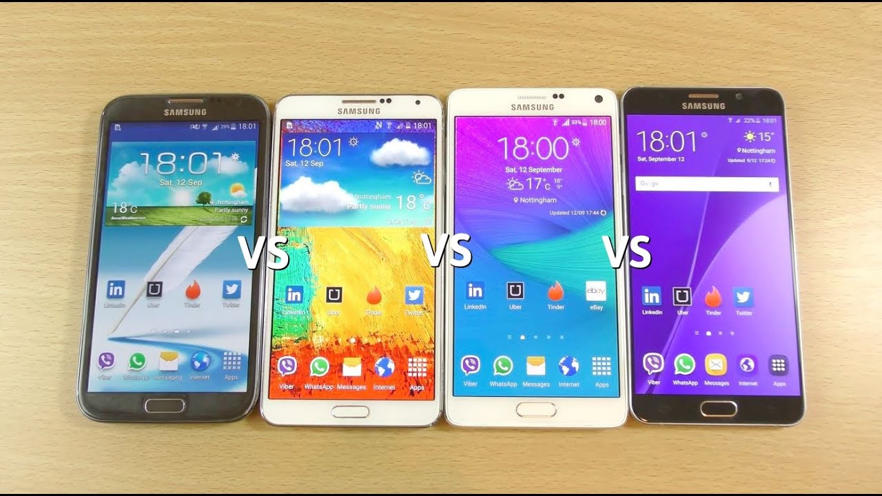 Samsung Galaxy Note 5 VS Note 4 VS Note 3 VS Note 2 - Speed Test!