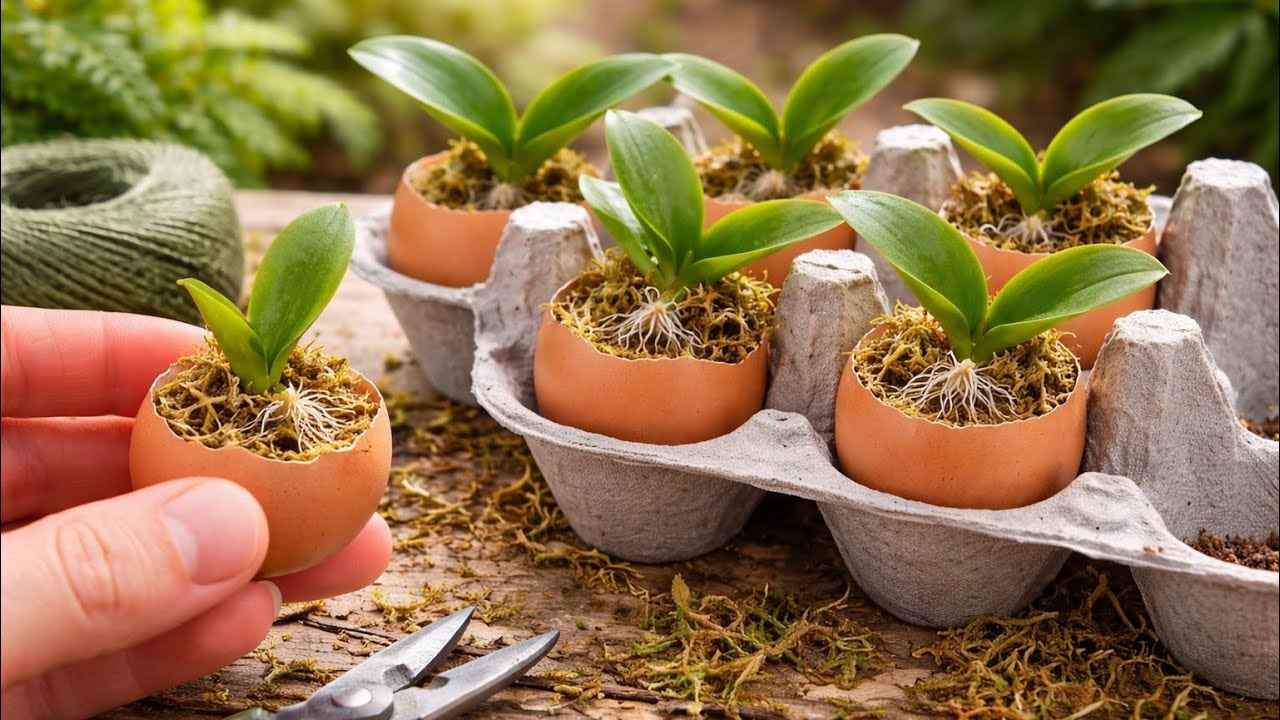 Amazing! Orchid Leaves Grow Roots and Germinate Continuously with Just Eggs