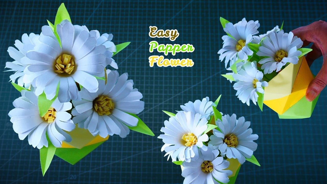 How to Make Daisy Flower with Paper 🌼 | Easy DIY Paper Flower Craft #paperflower #daisyflower