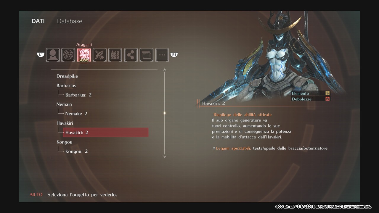GOD EATER 3: Database - Havakiri