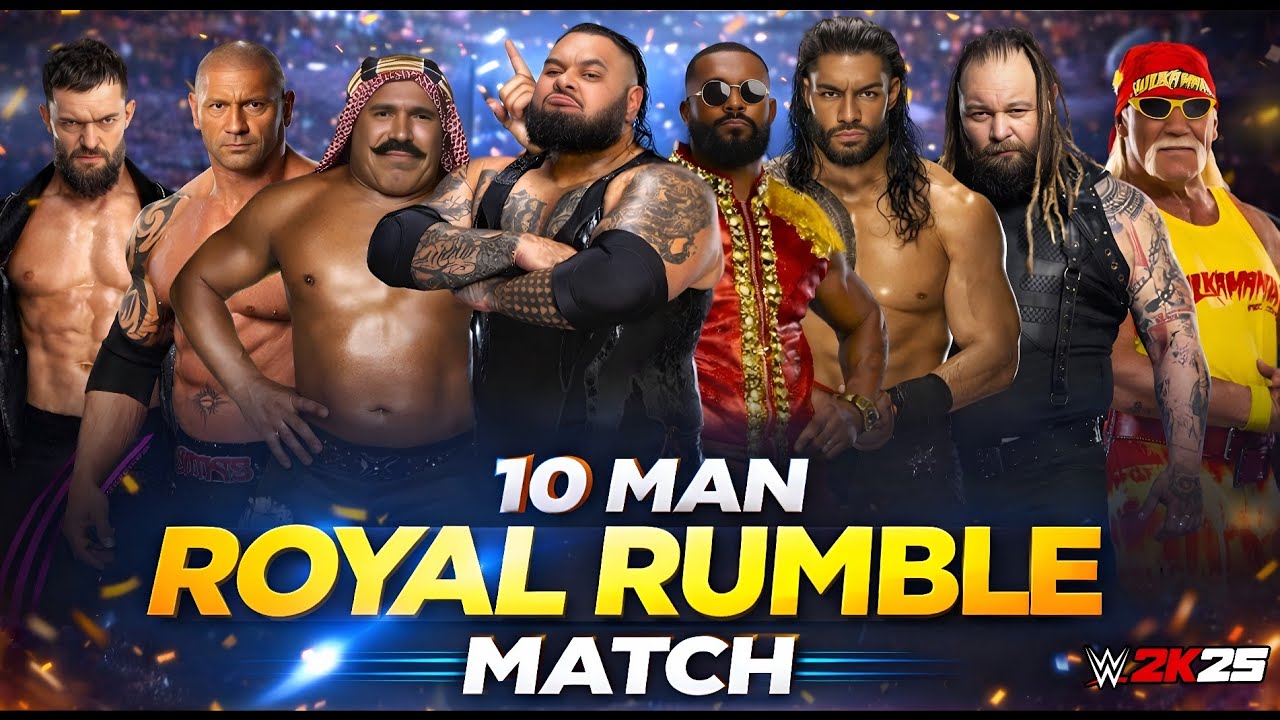 10 Man Royal Rumble Match WWE 2k25 Crazy 😧 Ending 😱 ☠️ #Shorts 