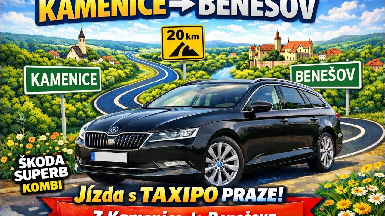 🛣️ Kamenice → Benešov | Klidná jízda středočeskou krajinou | Relaxing Czech countryside drive 🇨🇿