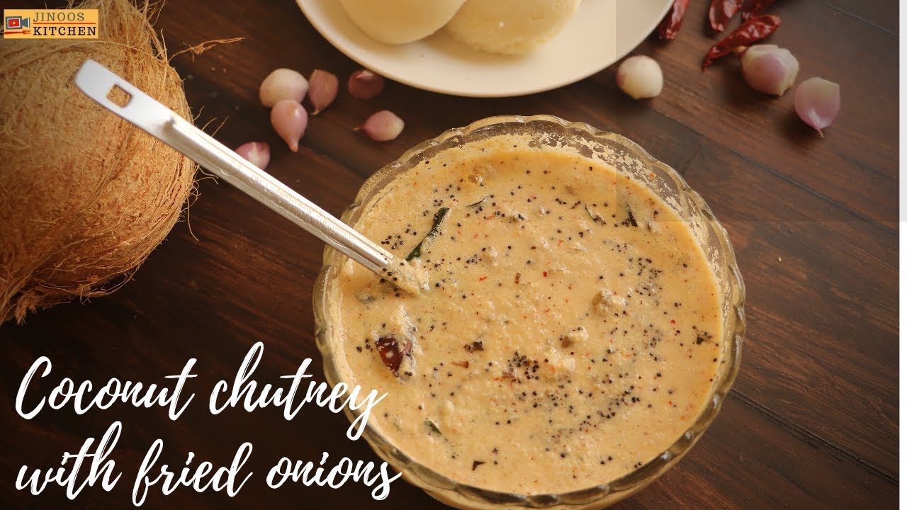 Kerala coconut chutney with fried onions | Chutney for Appam and parotta