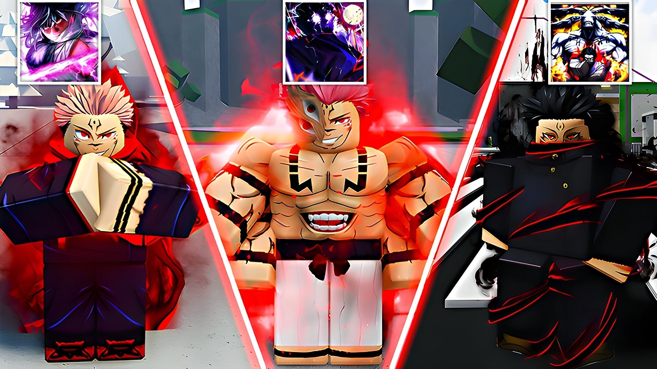 Using SUKUNA in Different Roblox Jujutsu Kaisen Games