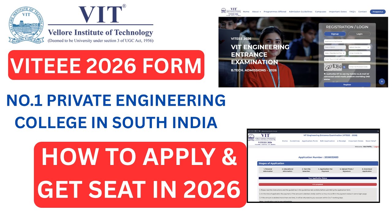 VITEEE 2026 form fill up 🔥 | Step by Step | VITEEE 2026 Application form | VIT Vellore |VITEEE 2026