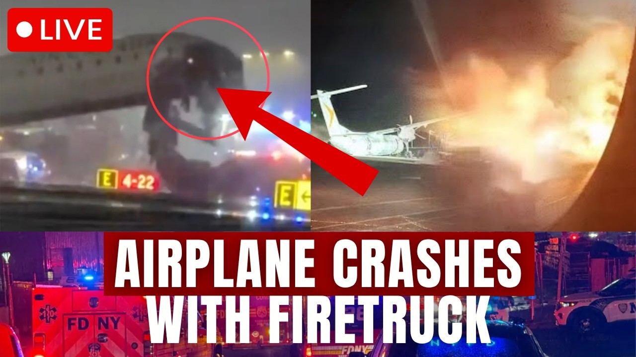 Air Canada Plane Crash LIVE: Huge Collison With Firetruck | Passengers Evacuated