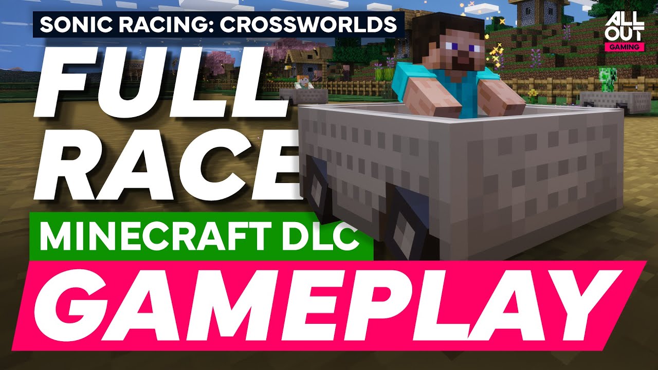 Sonic Racing CrossWorlds Minecraft DLC Gameplay - FULL Race in 4K