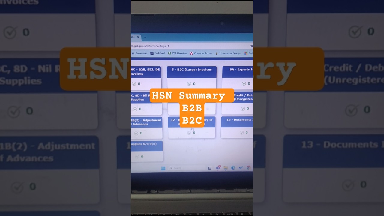 HSN summary in GST form 1 divided into 2 parts B2B & B2C | New Government GST Advisory