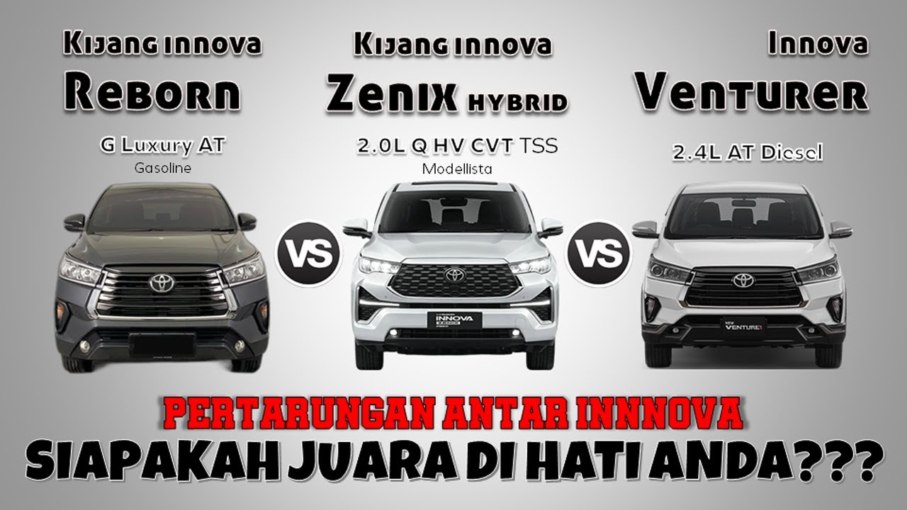INNOVA ZENIX HYBRID VS INNOVA REBORN VS INNOVA VENTURER
