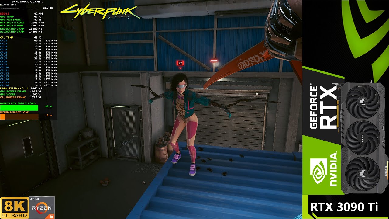 Cyberpunk 2077 High Settings FSR Balanced 8K | RTX 3090 Ti | Ryzen 9 5950X
