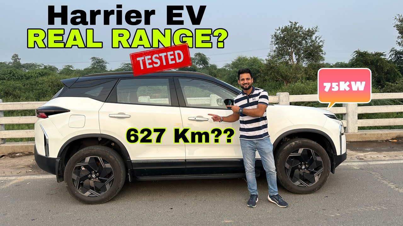 Tata Harrier EV Real World Range Test || Fearless 75 || Actual Range Reality || Can it do 600 KMS?