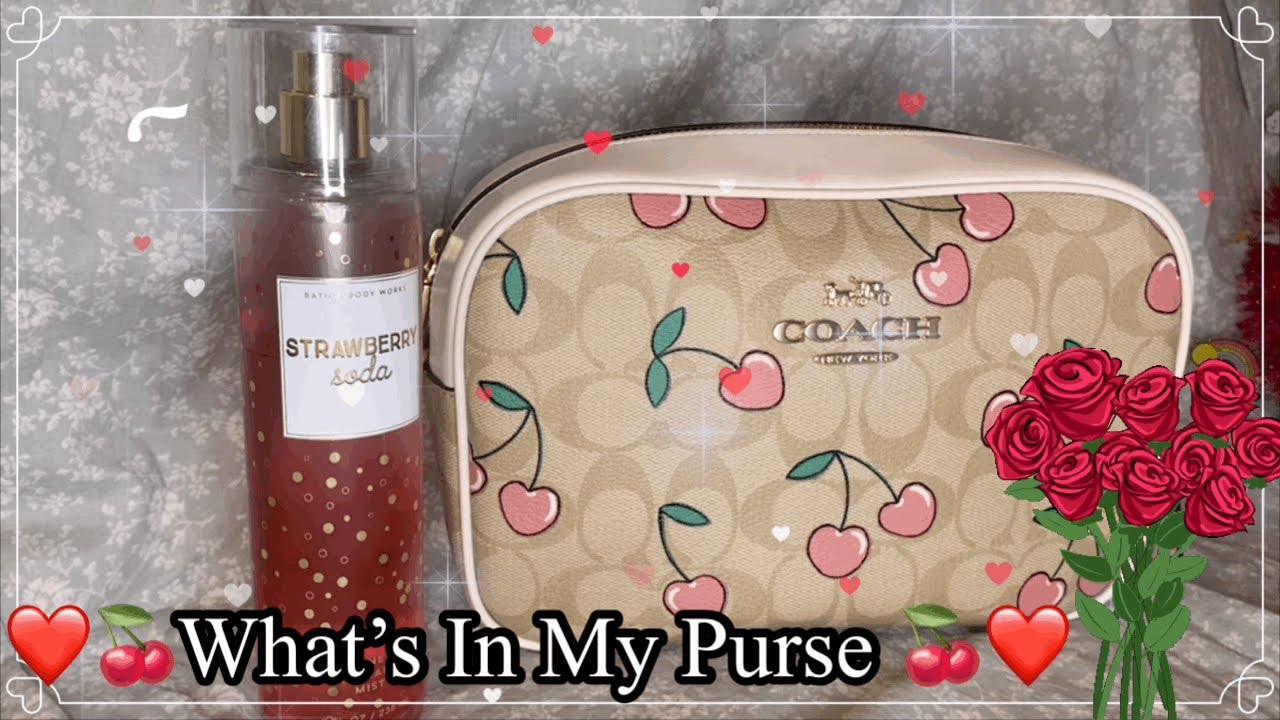What Is In My Cherry Coach Camara Purse 🍒🍒💕💕