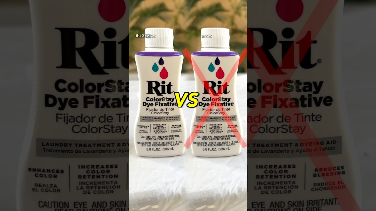 Rit Colorstay Dye Fixative VS. no fixate 🤔 #shorts #ritdye #backtoblack #comparison #dyeing