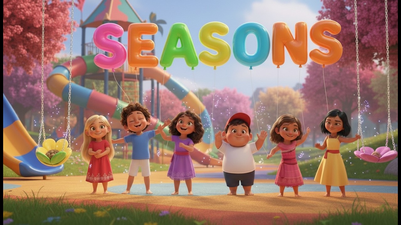 🎶 Seasons Song for Kids | Spring Summer Autumn Winter 🌸☀️🍂❄️ | Fun Learning Animation