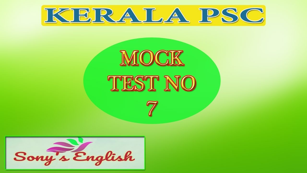 KERALA PSC ENGLISH MOCK TEST-7