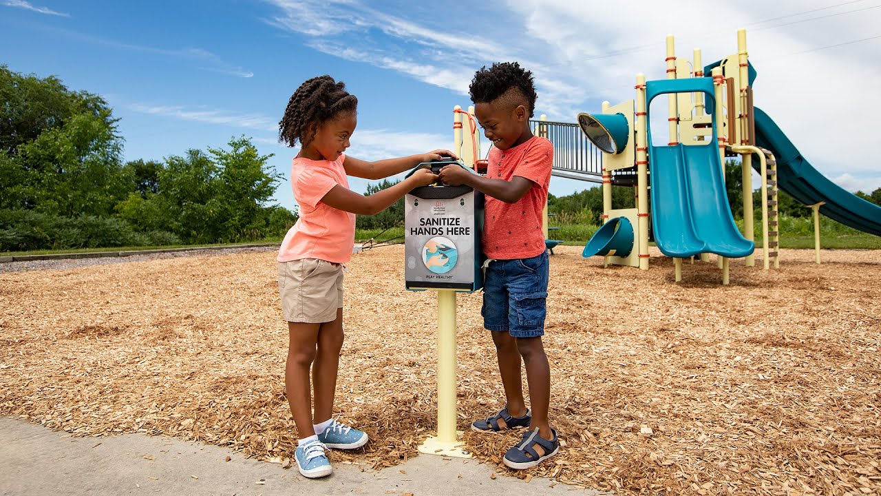 Play Healthy&reg; Hand Sanitizer Station - Freestanding Play - Landscape Structures