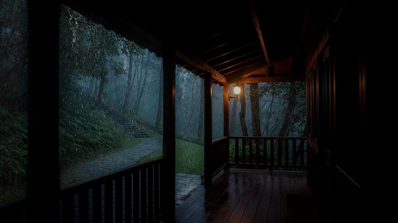 Besoin de sommeil – Ambiance pluie douce – Nuit pluvieuse autour de la maison – Apaisement 💫🌙