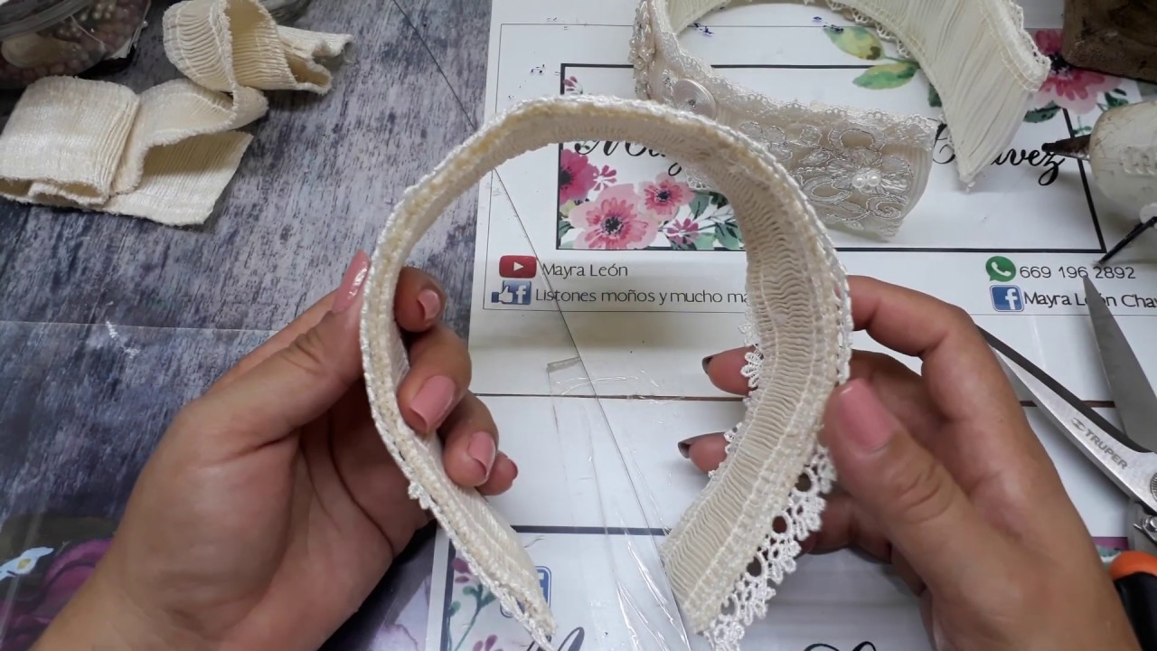 Como forrar una diadema con cinta o tela | MAYRA LEÓN|