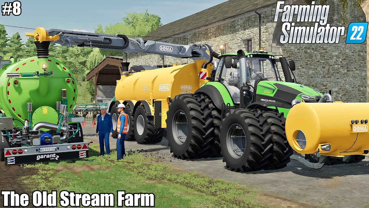 Spreading SLURRY and Feeding animals│The Old Stream Farm│FS 22│ Timelapse 8