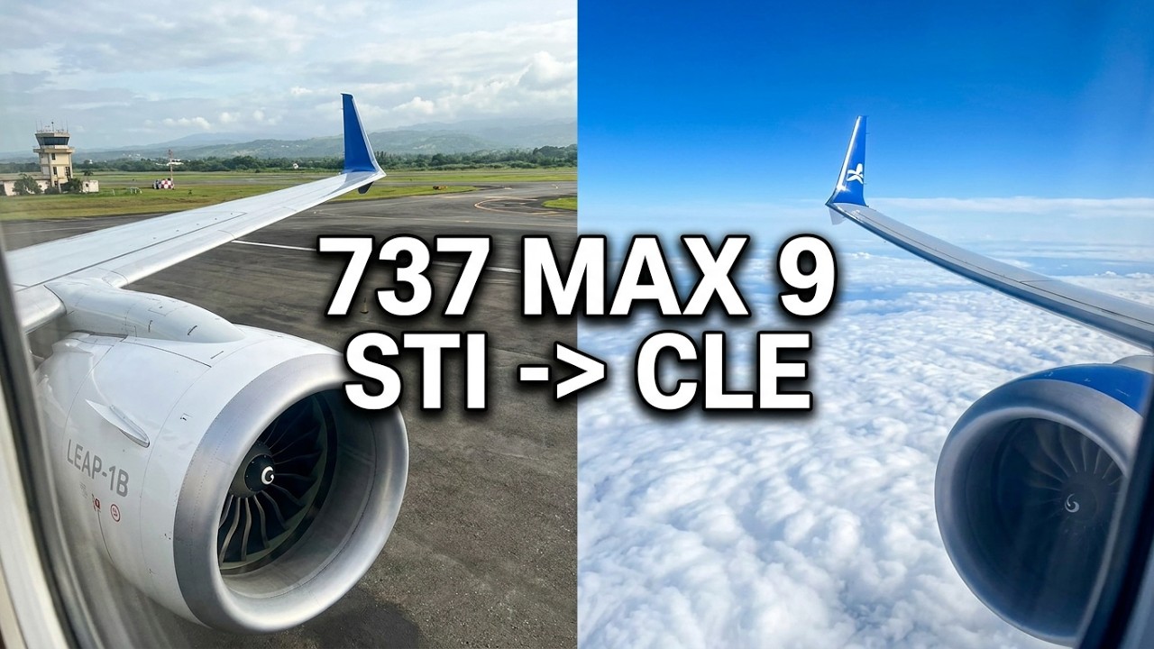 Boeing 737 Max 9 take off and landing | Cibao International to Cleveland Hopkins Part 1