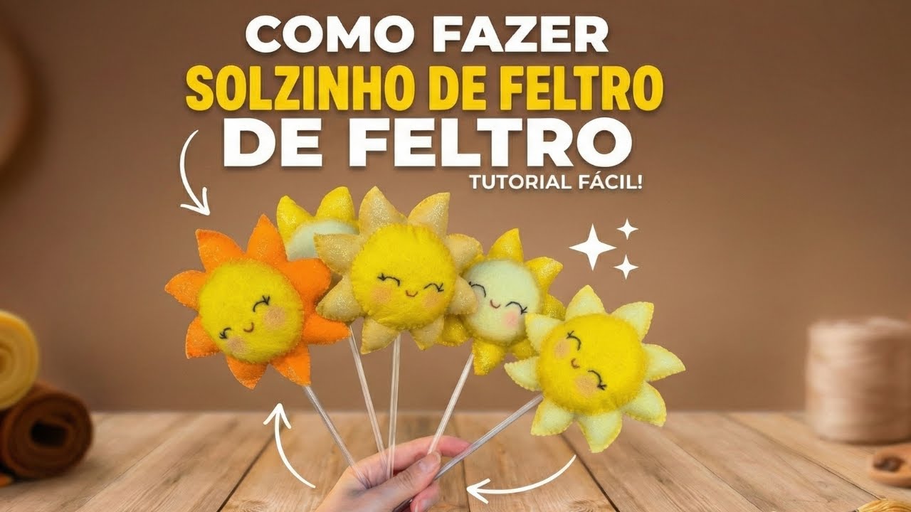 Solzinho em Feltro no Palito ☀️ DIY Fácil para Decoração Infantil