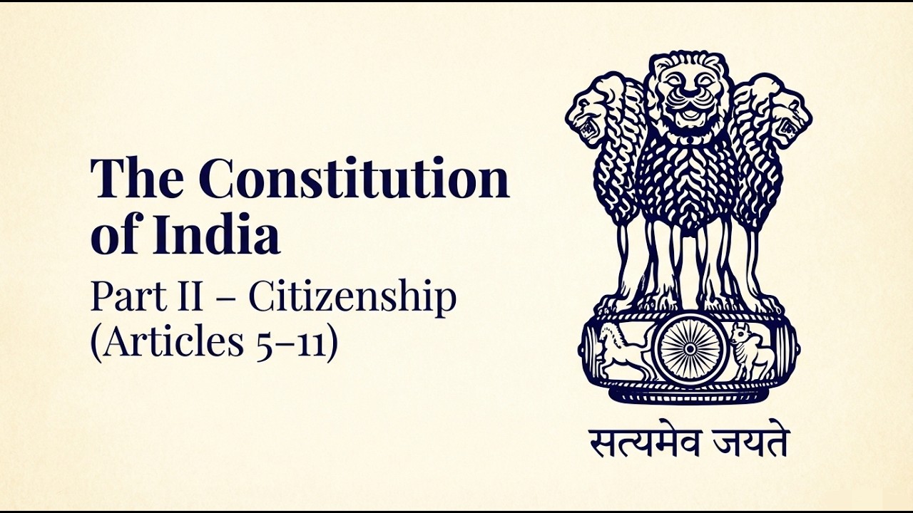 Citizenship in India Explained | Part II of the Indian Constitution (Articles 5-11) | Ai Podcast