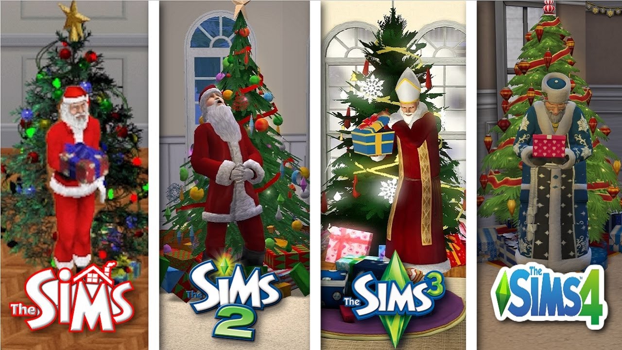Sims 1 vs Sims 2 vs Sims 3 vs Sims 4 - Christmas Tree