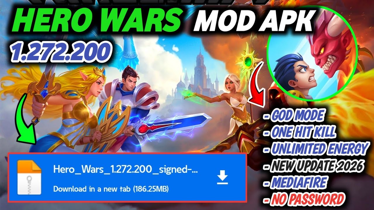 Hero Wars Mod Apk | Mega Mod Menu | 1.272.200 | No Password