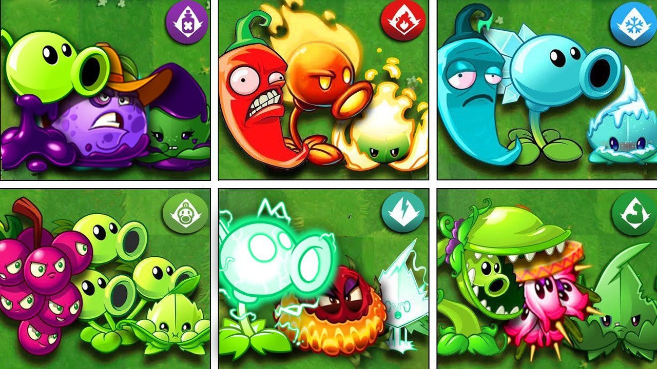 PVZ 2 - Random 6 Team PEA & MINT & ONCE Plants Battlez - Who Will Win?
