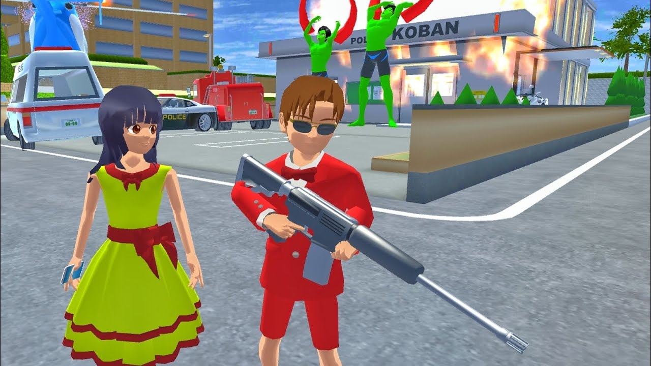 Zombies attack on police station Yuta helped🧟😱🔥 #sakuraschoolsimulator #shortvideo #newupdate #sss 