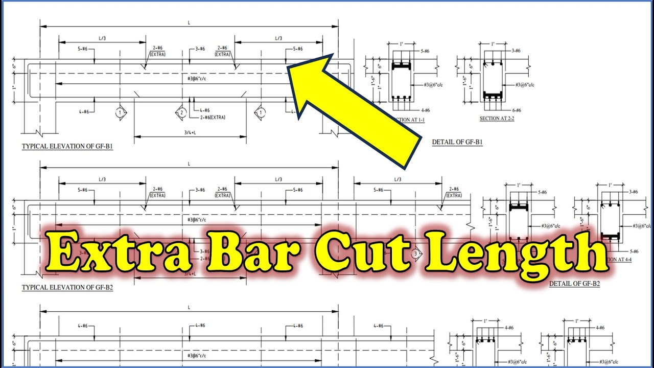 how to find cut length of bent up bar