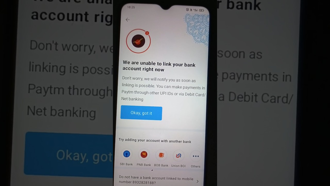 We are unable to link your bank account right now paytm me bank nahi add ho raha he #manoj_technical