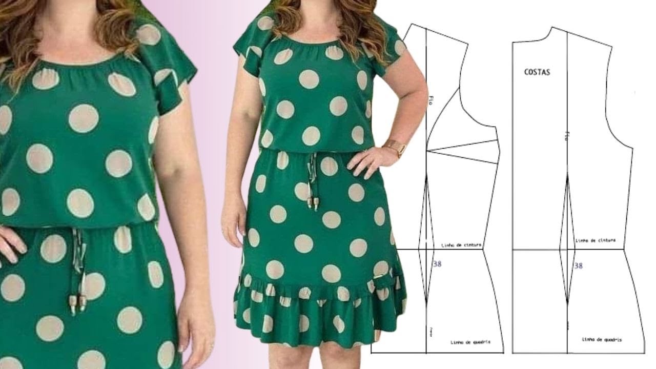 Como Fazer Vestido com Túnel na Cintura Súper Fácil (Interpretação de modelo e molde)