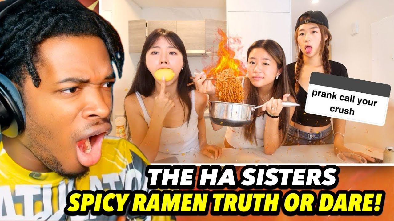 HA SISTER SPICY RAMEN TRUTH OR DARE CHALLENGE (JUICY QUESTIONS!!!)